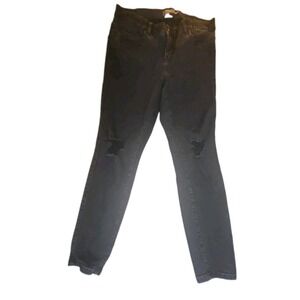 Torrid Bombshell Skinny Jeans Womens 18R Black Premium Stretch Distressed Denim